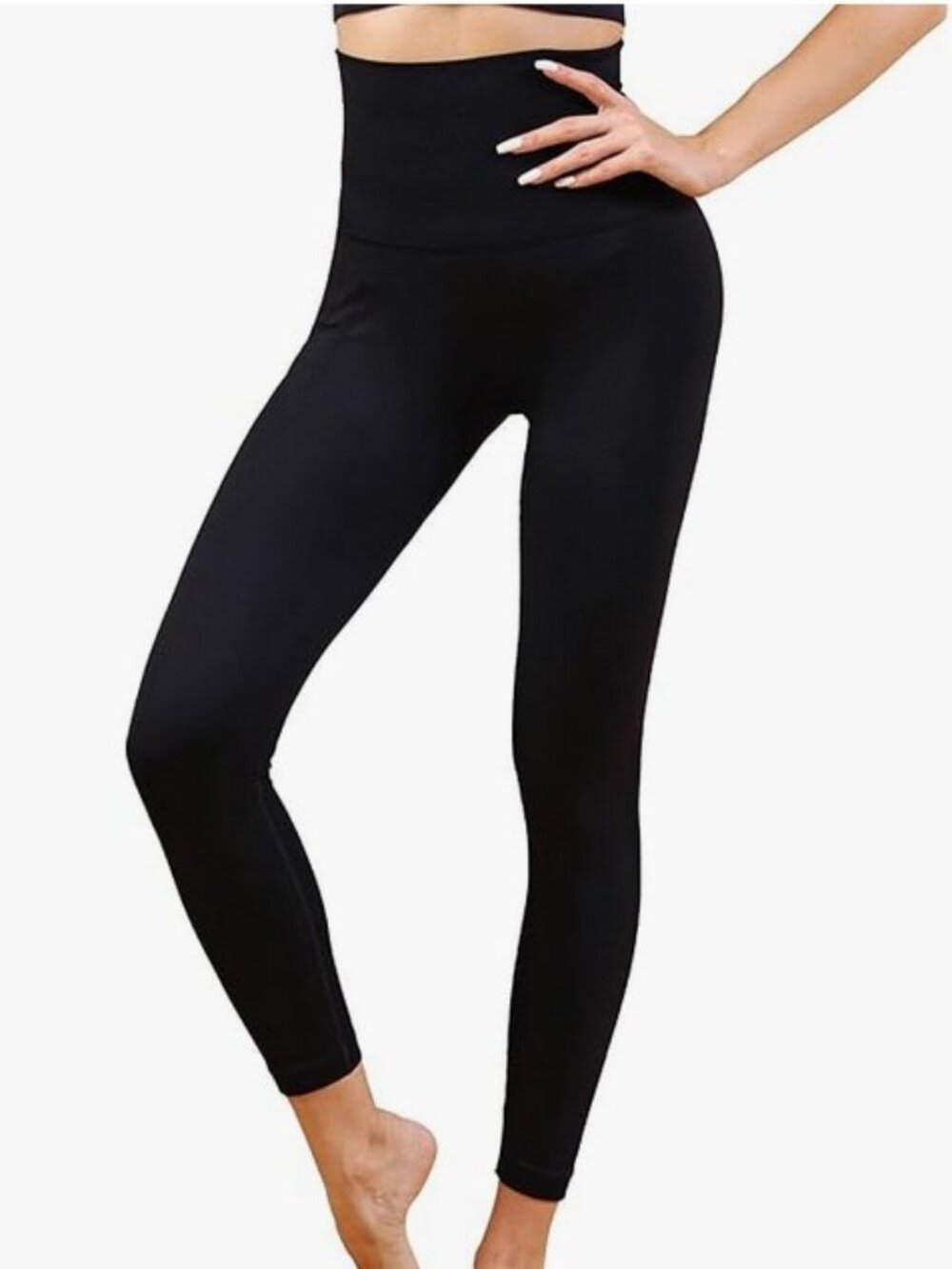 Homma navy blue Thick High Waist Tummy Compression Slimming Body Leggings pant